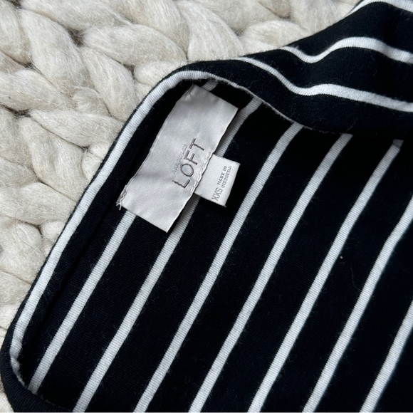 Loft Knit Pencil Skirts Black Striped XS - Picture 4 of 4